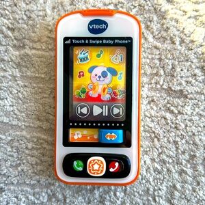 VTech Touch & Swipe Interactive Baby Phone-Touch Screen,12 Learning Apps- Orange